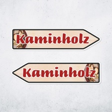 Pfeilschild "Kaminholz" – Hochwertiges...