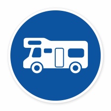 Schild „Wohnmobil erlaubt“ –...