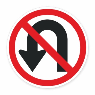 Schild „Wenden verboten“ – Alu-Verbund 3 mm rund (Ø30 cm)