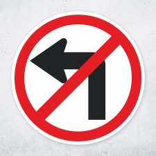 Schild „Links abbiegen verboten“ –...