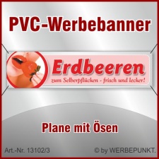 PVC-Werbebanner "Erdbeeren 2", 200x50 cm mit...