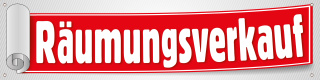 PVC-Werbebanner "Räumungsverkauf", 400x100 cm mit Ösen