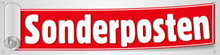 PVC-Werbebanner "Sonderposten", 400x100 cm mit Ösen