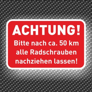 288 Stück Aufkleber Reifen, Räder, Radmuttern nachziehen