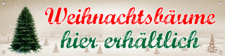 Werbebanner, Christbaum, Tannenbaum,  Weihnachtsbaum, Plane "Weihnachtsbäume" 200x50 cm mit Ösen