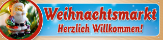 PVC-Werbebanner "Weihnachtsmarkt", 200x50 cm mit Ösen