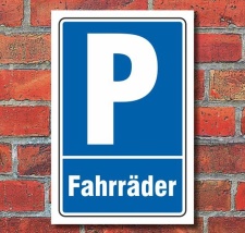 Schild Parken, Parkplatz, Fahrräder, 3 mm...