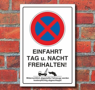 Schild Parkverbot, Halteverbot, Freihalten, Hochkant, Aluverbund 600 x 400 mm