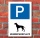 Schild Hundeparkplatz, Hund parken, Aluverbund hochkant 450 x 300 mm