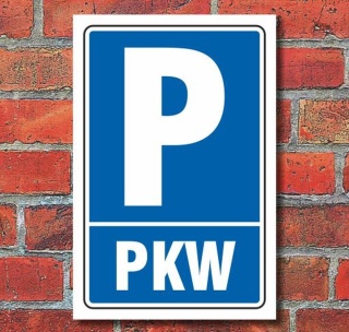 Schild Parken, Parkplatz, PKW, 3 mm Alu-Verbund 300 x 200 mm